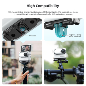 AMagisn Metal magnético Base de montaje de liberación rápida portátil Base de liberación rápida accesorios para <span class=keywords><strong>Insta360</strong></span> <span class=keywords><strong>GO3</strong></span>/GO3S accesorios de cámara - Product Image 2