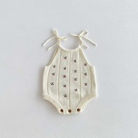 Haute qualité Jacquard tricots été barboteuse tout-petits sans manches coton biologique combinaison respirant belle Onesies enfants ODM