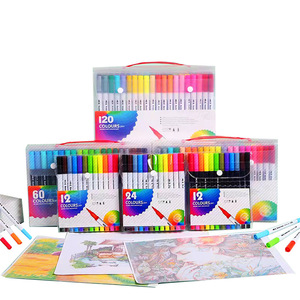 Juego de Marcadores de Arte de Doble Punta de 24-168 Colores con Tinta de Pigmento a Base de Agua No Borrable - Product Image 1