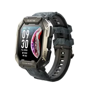 坚不可摧的C20智能手表Reloj智能1.71英寸户外运动温度心脏血液5Atm男士C20智能手表