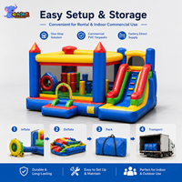 Château Gonflable Commercial d'Extérieur avec Toboggan pour Événements de Location, en PVC Durable, Personnalisable OEM, Combo Château Gonflable et Trampoline
