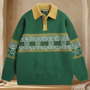 Pull en laine mélangée haut de gamme pour homme, col rond, tricot torsadé, anti-plis, manches longues, personnalisable, fabriqué sur mesure - Product Image 3