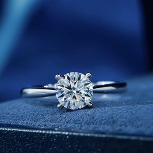 Anillo de Diamante Cultivado en Laboratorio de 0.3/0.5/1ct/2ct/3ct, Clásico de Cuatro Garras, para Boda, Compromiso o Promesa, Venta al Por Mayor - Product Image 1