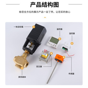 ชุดวาล์วควบคุมแบบสองทางไฟฟ้าไดนามิกบาลานซ์ห้าชิ้น Hong Ao Proportional Integral รุ่น AC 220V DN16 DN25 - Product Image 2