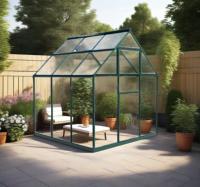 Serre multi-travées en polycarbonate extérieur durable Taille de bricolage avec cadre en métal Assemblage facile pour la culture de fleurs pour les jardins