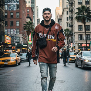 Maillot de football américain personnalisé en gros pour équipes de la Coupe du Monde, uniforme de sport décontracté à manches longues en maille entièrement imprimé - Product Image 2