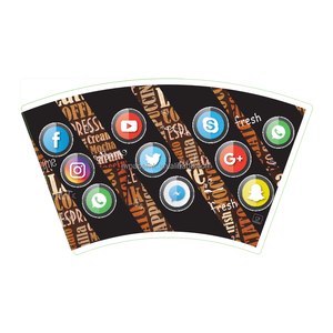 Feuille d'impression en vrac pour gobelets en papier alimentaire PE double couche, imprimés, à paroi simple, jetables, étanches, avec logo personnalisé - Product Image 3