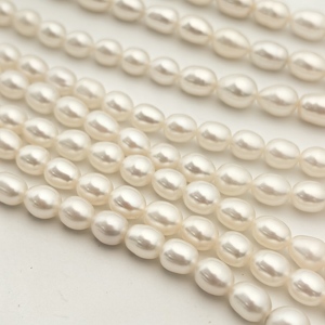 Collier de perles d'eau douce cultivées sans noyau, en forme de riz, 6-7 mm, blanc, rose, violet, qualité irréprochable, vente en gros - Product Image 1
