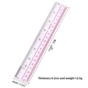 Commercio all'ingrosso speranza JS-6015 righello in plastica trasparente addensato doppio colore 15/20/30cm per studenti protezione degli occhi comodo - Product Image 3