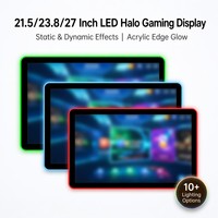 Monitor de Pantalla Táctil LED de 21.5, 23.8 y 27 Pulgadas, Pantalla Táctil 3M/ELO RS232 USB con Halo LED para Máquinas de Juegos de Habilidad