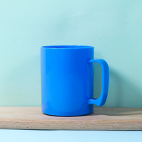 Tasse à lait moderne populaire sans BPA, tasses en plastique bleu avec poignée