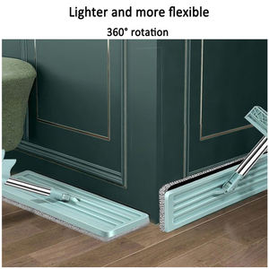 Serpillère en microfibre en acier inoxydable mains libres avec essoreuse intégrée, design léger, poignée plate pour un nettoyage facile des sols à la maison et au <span class=keywords><strong>bureau</strong></span> - Product Image 3