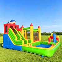 Château gonflable Nairbag en PVC pour enfants, avec toboggan et piscine, idéal pour les fêtes et les jeux en extérieur dans le jardin
