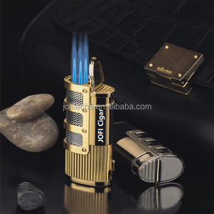 ไฟแช็คแก๊สบิวเทนแบบกันลม Creative Three Jet Blue Flame พร้อมที่ตัดและที่เจาะซิการ์ - Product Image 2