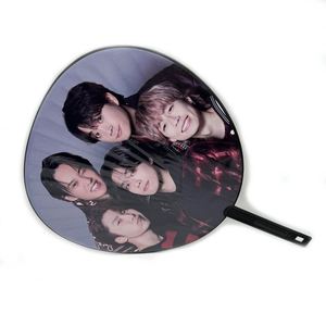 Abanico de mano Kpop circular transparente de plástico con forma de corazón, impreso por ambos lados, personalizado al por mayor para colección de ídolos - Product Image 3
