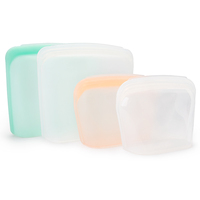 Sac Transparent et personnalisé à fermeture éclair pour enfants, sacs de rangement des aliments en Silicone pour enfants