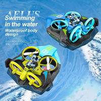 Bateau télécommandé 3 en 1, drones amphibes, mini bateau télécommandé pour enfants, jouet cadeau