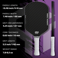 Raquette de pickleball avec fibre de carbone 3K moulée par pressage à froid, écologique, contrôle de la rotation pour l'entraînement et le divertissement en plein air des enfants