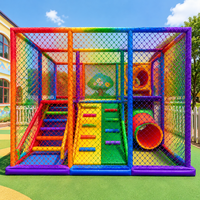 Filet d'escalade double couche sans nœuds, en PET tressé souple, couleurs arc-en-ciel, robuste, pour enfants, intérieur et extérieur