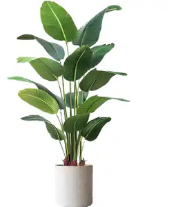 Bird Of Paradise Plant In Foam Traveler Banana Leaf Bonsai Artificial Tree Plants For Easter And Valentine's Day