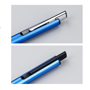 Stylo bille publicitaire en métal, personnalisable en gros avec logo imprimé, encre bleue et noire pour le bureau - Product Image 3