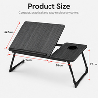 Table pliante pour ordinateur portable, plateau de lit, 5 angles réglables, porte-gobelet intégré, portable, livraison rapide UE, Pologne
