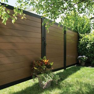 Clôture murale en métal à lame d'intimité en profilé d'aluminium noir en bronze extrudé pour extérieur avec portail senda prix 10 pieds 6 pieds - Product Image 6