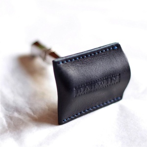 Men's Vintage Genuine Leather Razor <b>Case</b> with Protective Cover for Travel <b>Makeup</b> & Kitchen Storage No Closure - Product Image 2