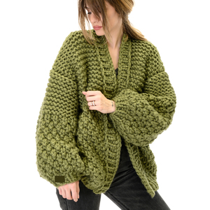 6 couleurs froid hiver lanterne manches Cardigan <span class=keywords><strong>femme</strong></span> <span class=keywords><strong>pull</strong></span> chaud manteau 2024 <span class=keywords><strong>fait</strong></span> à la <span class=keywords><strong>main</strong></span> épais tricoté <span class=keywords><strong>pull</strong></span> femmes - Product Image 5