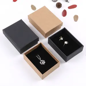 Boîte à bijoux en carton, échantillon gratuit vente en gros, boîte Kraft pour boucles d'oreilles, boîte en papier, boîte d'emballage pour bijoux