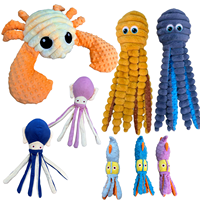 Jouets en peluche pour animaux de compagnie, design original, nouveaux, avec bruits de froissement, série Océan, poulpe, crabe, calmar, taille XL-L-M, grands jouets pour animaux de compagnie