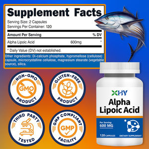 ODM OEM alfa lipoico acido 120 ALA capsule 600mg di acido alfa lipoico capsule integratore a base di erbe - Product Image 2
