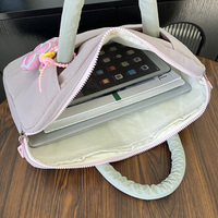 Sac à main pour ordinateur portable de grande capacité 14-15 pouces, rembourré, mignon, décontracté, sac de transport léger et portable pour femmes