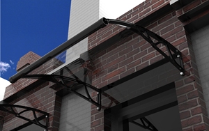 กันสาดประตูบ้านโพลีคาร์บอเนตแบบโปร่งใส กันน้ำ พร้อมรางน้ำ โครงอะลูมิเนียม ป้องกันฝน - Product Image 5