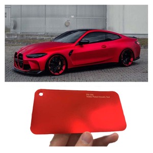 Xe Gói phim PET xe bọc vinyl Matte mạ kim loại màu đỏ thay đổi màu sắc 1.52*18m không khí phát hành xe kết thúc tốt đẹp - Product Image 1