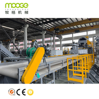 Ligne de production de machines de recyclage de plastique entièrement automatique pour les flocons de bouteilles en PET, avec décapage des étiquettes, ouverture des balles et déshydratation