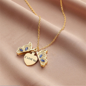 Moda lindo Animal mariposa <span class=keywords><strong>te</strong></span> <span class=keywords><strong>amo</strong></span> joyería <span class=keywords><strong>para</strong></span> mujeres colgantes collares - Product Image 3