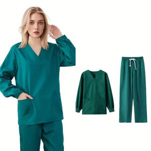 Solid Color Woven Fabric Hospital Nursing <b>Uniform</b> Hospital Use Nursing <b>Scrubs</b> - Product Image 1