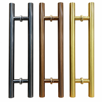 Poignée de porte coulissante en acier inoxydable brossé satiné en forme de H pour hôtels commerciaux et portes en verre – Quincaillerie de levier