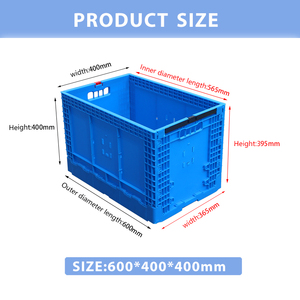 Contenitore Pieghevole in PP 600*400*400mm, Casse Impilabili per Trasporto di Verdura e Frutta, per Magazzino - Product Image 2
