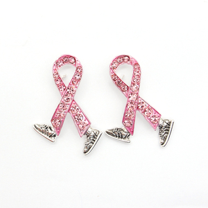 Broches personnalisées Ruban <span class=keywords><strong>rose</strong></span> d'<span class=keywords><strong>octobre</strong></span> pour la sensibilisation au cancer du <span class=keywords><strong>sein</strong></span>, jolie broche en forme de ruban, bijou cadeau - Product Image 1
