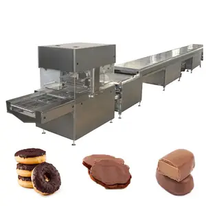 Automatic Cake Donuts Coating Chocolate Making Machine Chocolate Enrobing Machine For Sale