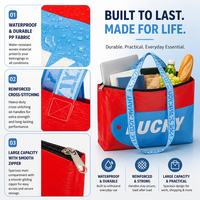 Sac fourre-tout Hawaïen personnalisé avec logo, grand format, entièrement imprimé, imperméable, laminé, en PP tissé, réutilisable, écologique, pour les courses