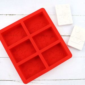 Moule en silicone pour bougie aromatique faite à la main, design flamant rose carré, 6 cavités, sans BPA, OEM/ODM, respectueux de l'environnement, personnalisable - Product Image 1