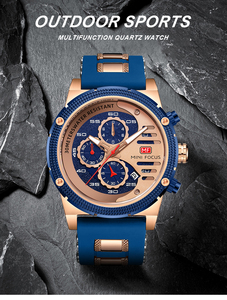 Mini Focus mf0246g Silicone Dây đeo đồng hồ thể thao giản dị người đàn ông lịch đồng hồ nam sang trọng đa chức năng đồng hồ - Product Image 6