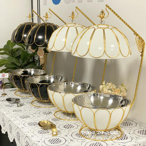 Lüks Şık 8L Isıtıcı Tabaklı Büfe Seti, Otel Büfesi Yemek Isıtıcısı, Düğün Servis Tabakları, Etkinlik Şefliği ve Catering Ekipmanları - Product Image 3