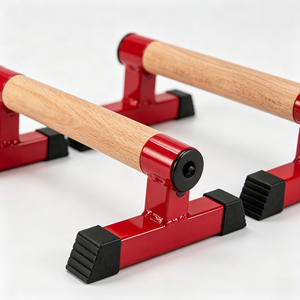 Soporte de Madera de Doble Barra para Flexiones, Barras <span class=keywords><strong>Paralelas</strong></span> para Ejercicios en Casa, Equipo de <span class=keywords><strong>Calistenia</strong></span> para Entrenamiento de Manos en el Suelo - Product Image 4