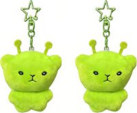 Porte-clés en peluche chat extraterrestre mignon, mini-breloque kawaii pour sac à dos, charmant accessoire de sac à main de dessin animé