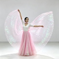Costume de danse du ventre professionnel transparent avec ailes d'Isis pour Halloween, carnaval et spectacles