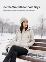 Veste matelassée hybride à capuche pour femme, softshell, vêtement d'extérieur d'hiver, fermeture éclair intégrale, pull-over